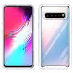 Wholesale Galaxy S10 5G Clear Dual Defense Hybrid Case (White)